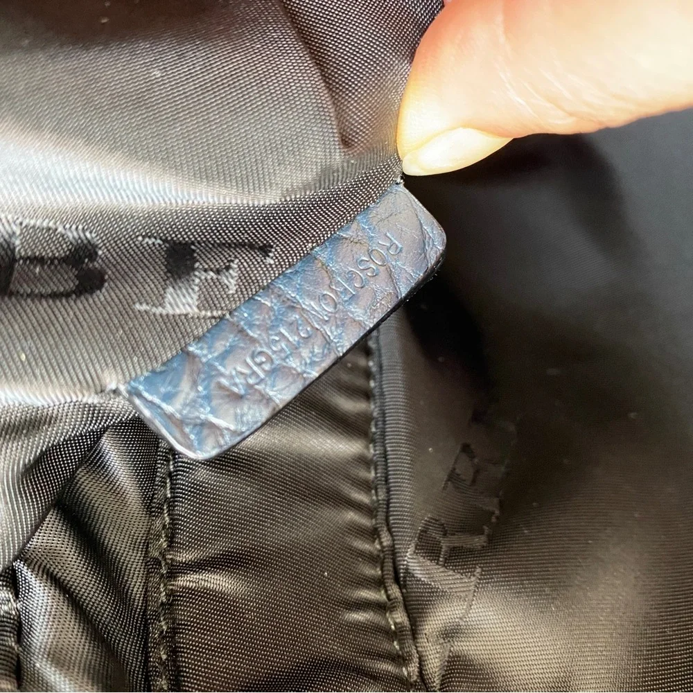 Burberry navy leather laptop bag